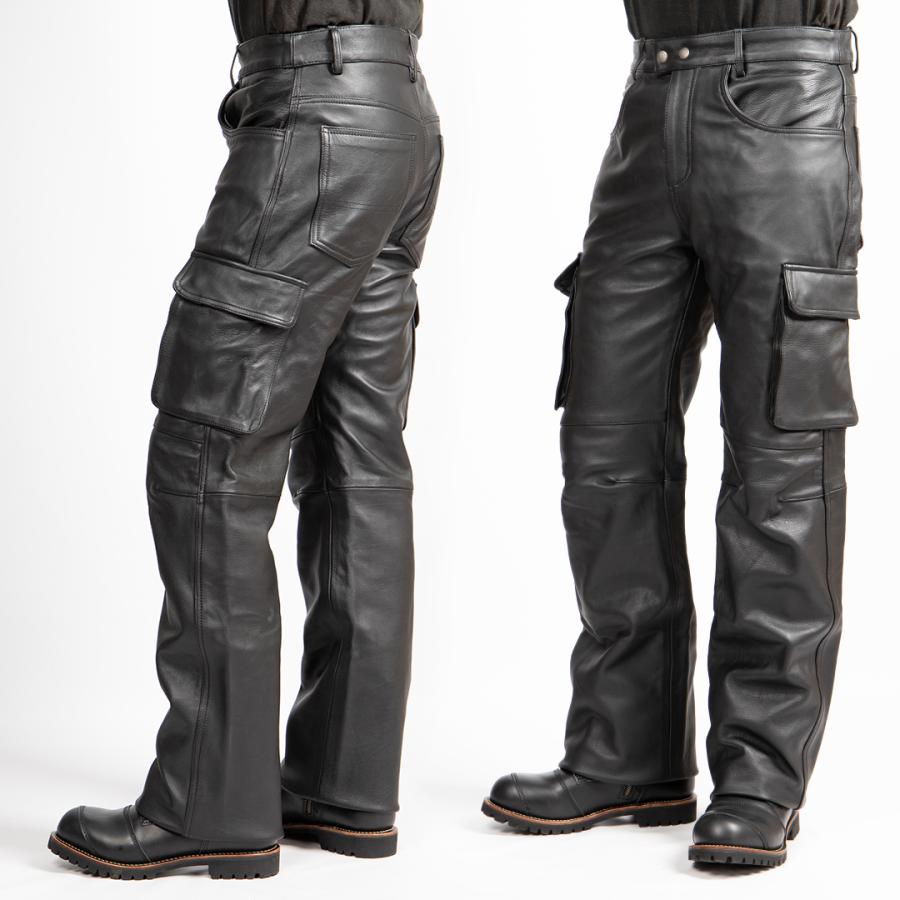 DEGNER（デグナー） レザーカーゴパンツ/LEATHER CARGO PANTS ブラック