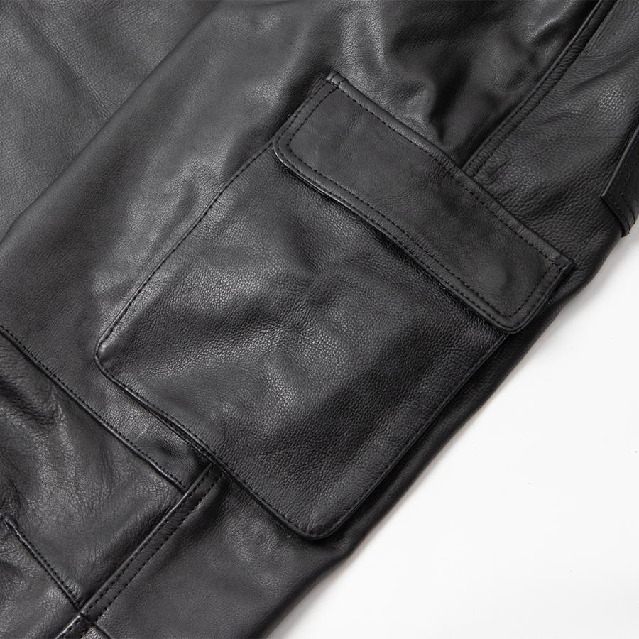 DEGNER（デグナー） レザーカーゴパンツ/LEATHER CARGO PANTS ブラック