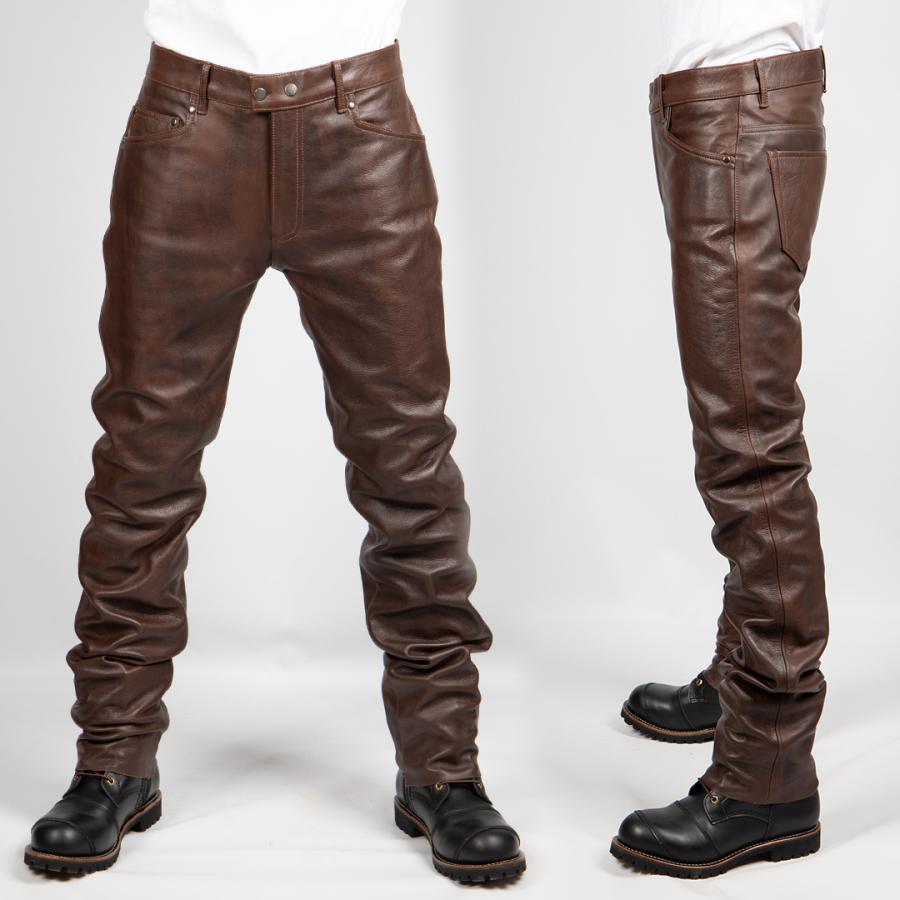 DEGNER 新色ブラウン登場 スリムフィットレザーパンツ/SLIMFIT