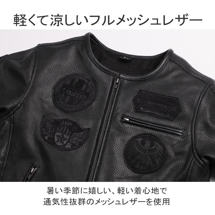 DEGNER（デグナー） レディース 半袖 メッシュレザー ジャケット S M L
