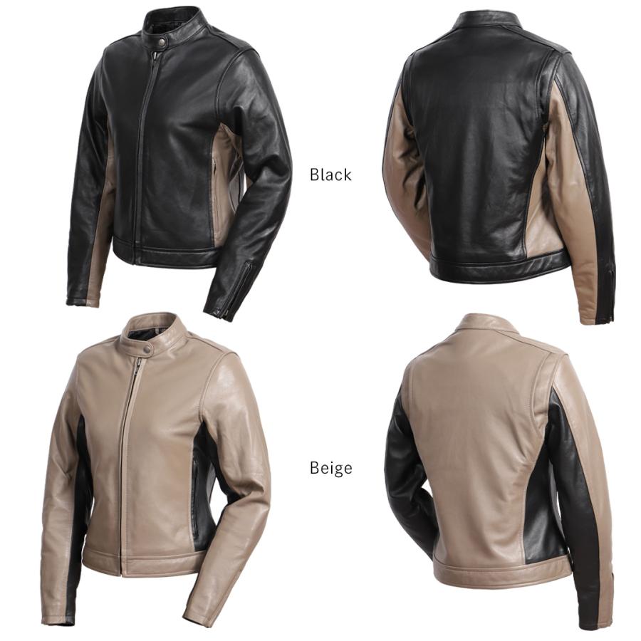 DEGNER（デグナー） レディース バイカラー ジャケット レザー 羊革