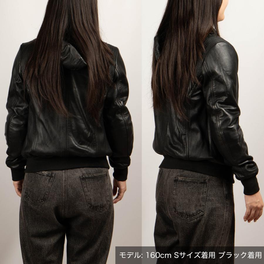 DEGNER（デグナー） レディースフード付きレザージャケット ライダース