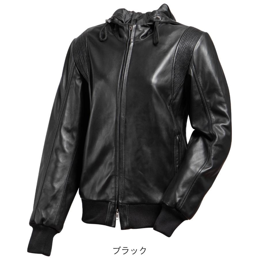 クリスまる 殿専用 DEGNER フード付きブラックレザーライダースジャケット DEGNER（デグナー） レディースフード付きレザージャケット ライダース