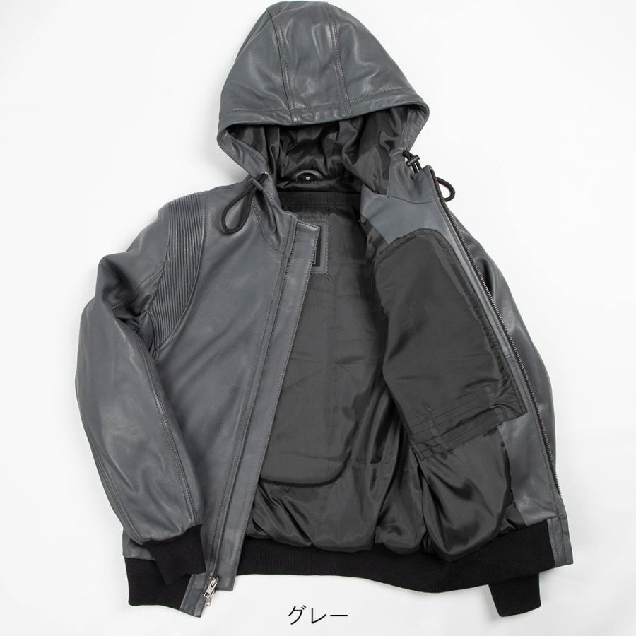 DEGNER（デグナー） レディースフード付きレザージャケット ライダース