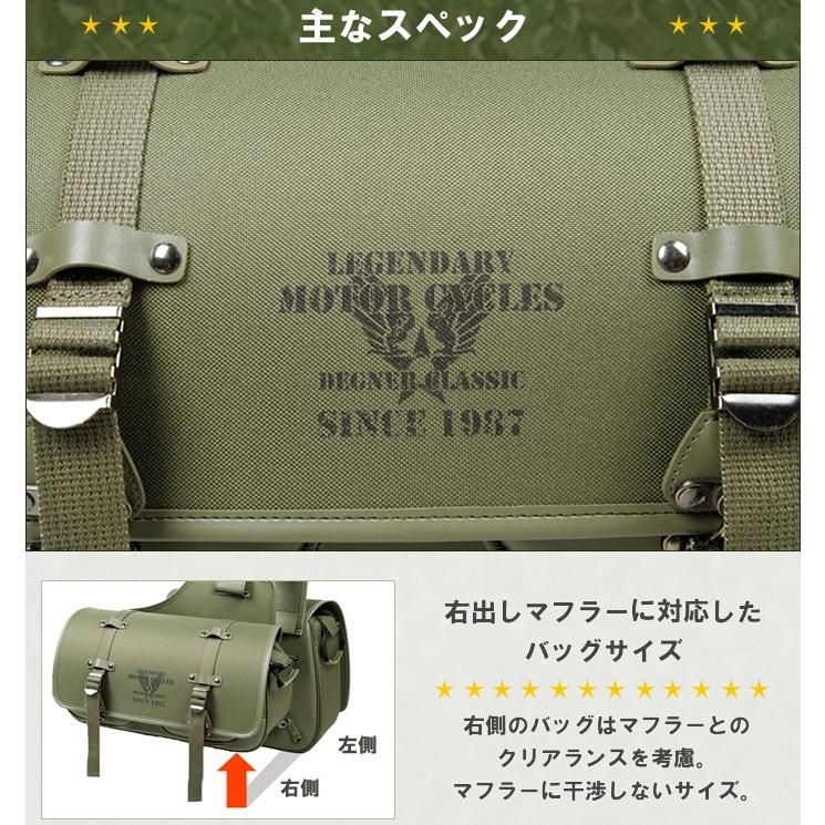 DEGNER（デグナー） 右出マフラー対応テキスタイルダブルサドルバッグ
