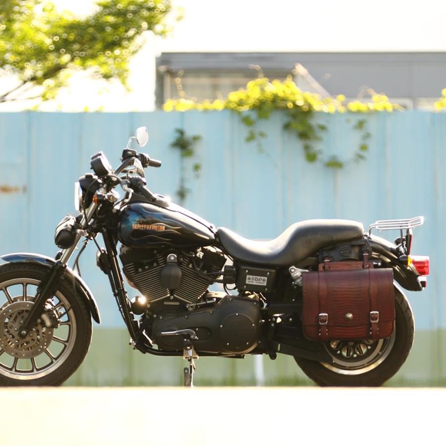 DEGNER クロコダイル柄レザーサドルバッグ 牛革 デグナー SB-48CR 