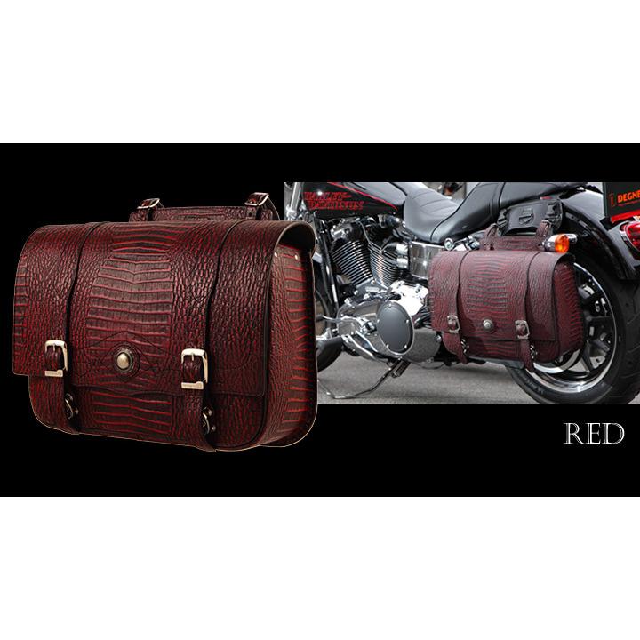 クロコダイル柄レザーサドルバッグ LEATHER SADDLEBAG[SB-48CR] 自転車