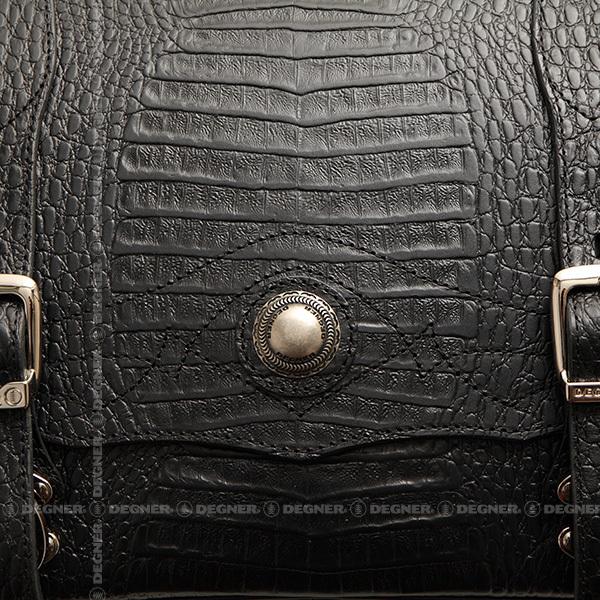 クロコダイル柄レザーサドルバッグ LEATHER SADDLEBAG[SB-48CR] 自転車