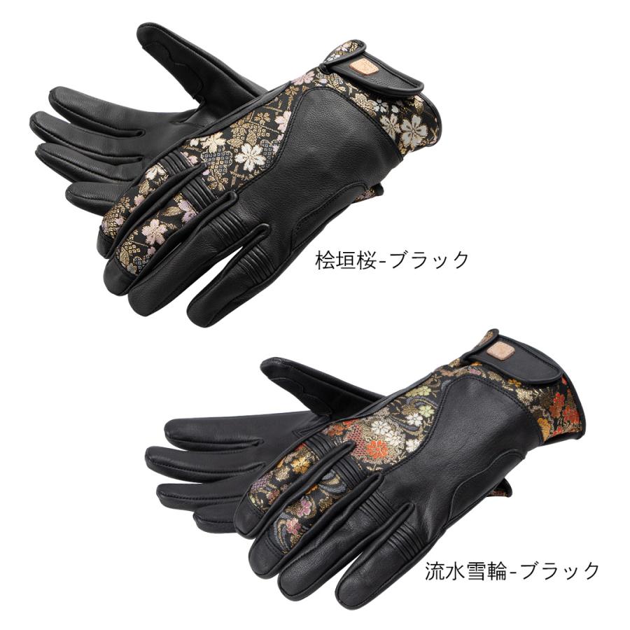 DEGNER（デグナー） バイク グローブ レザー 金襴 花山 本革