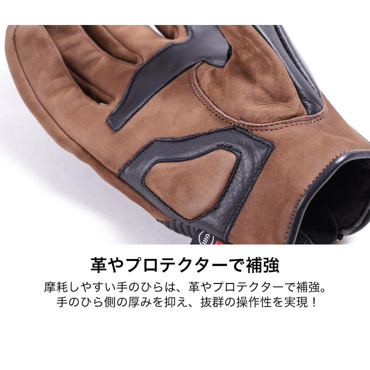 DEGNER 牛革 新品 TG-68 ブラウン DEGNER（デグナー） レザーグローブ シャーリング プロテクター TG-68