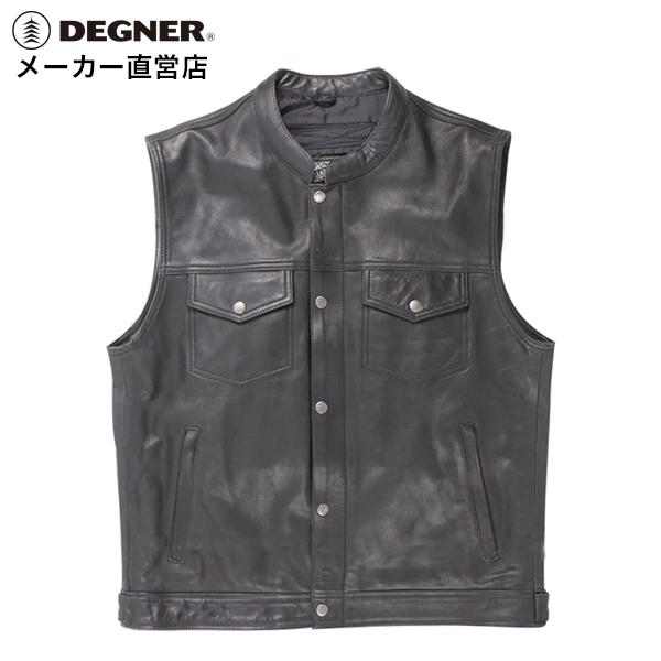 DEGNER（デグナー） バイク 本革 ベスト 自由度 男性 ブラック V-16