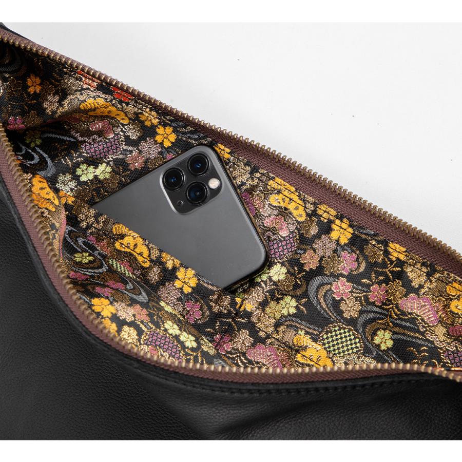 デグナー花山黒 レザー ショルダーバッグ 花柄内装 Amazon.co.jp: デグナー (DEGNER) 花山 レザー ホルスターバッグ