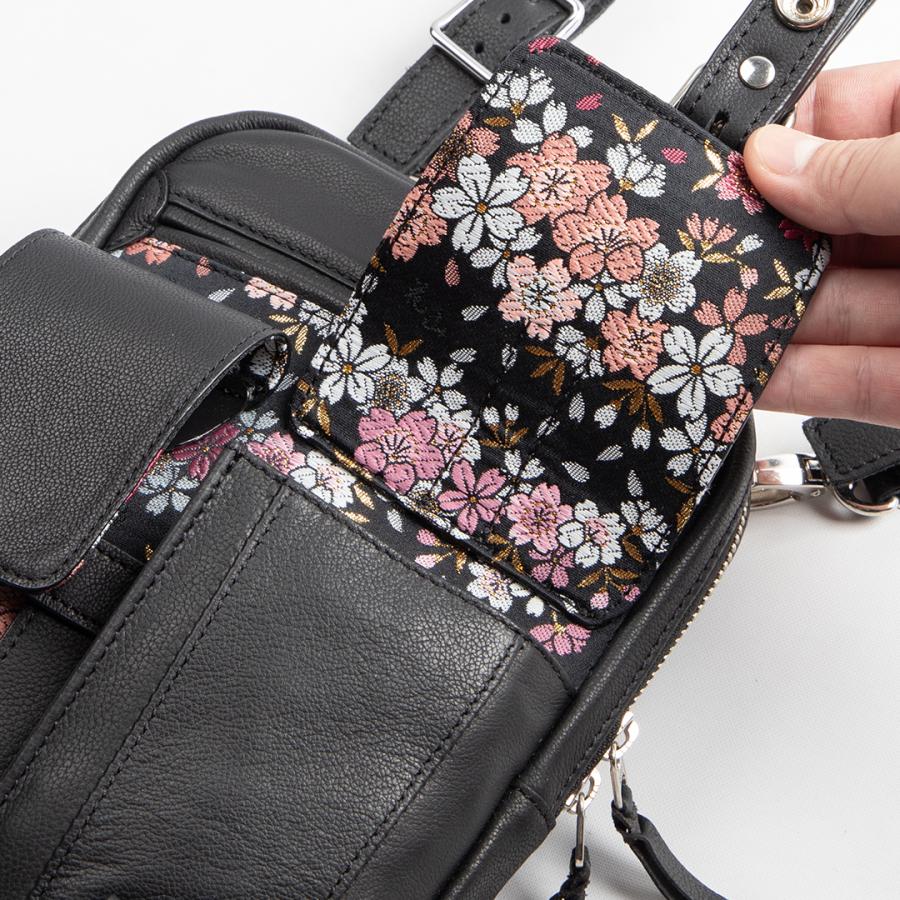 DEGNER デグナー 和柄 レザーホルスターバッグ W-121K 京桜 DEGNER デグナー 和柄 レザーホルスターバッグ W-121K 京桜