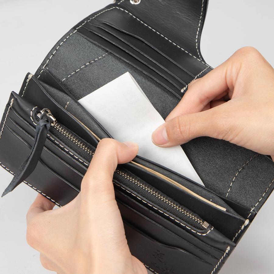 花山 花山レザーウォレット/KAZAN LEATHER WALLET（ブラック） W-9AK
