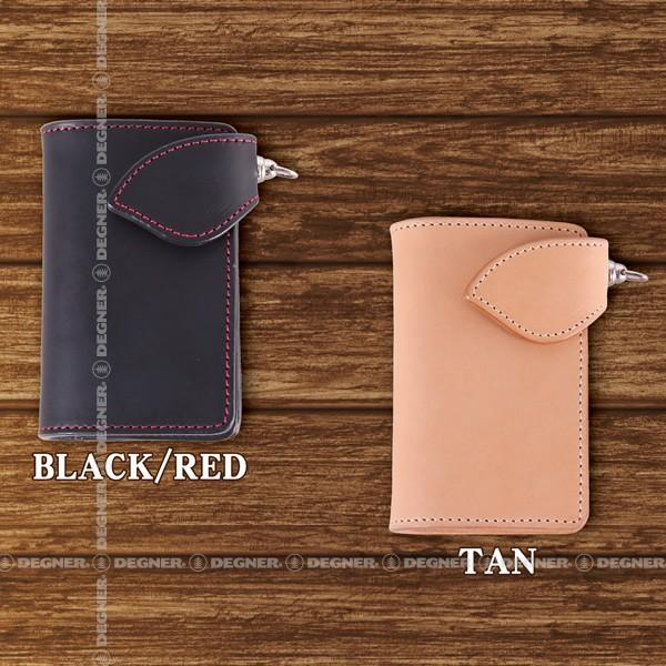 DEGNER ミドルウォレット/MIDDLE WALLET（ブラック/レッド） [W-95-BK