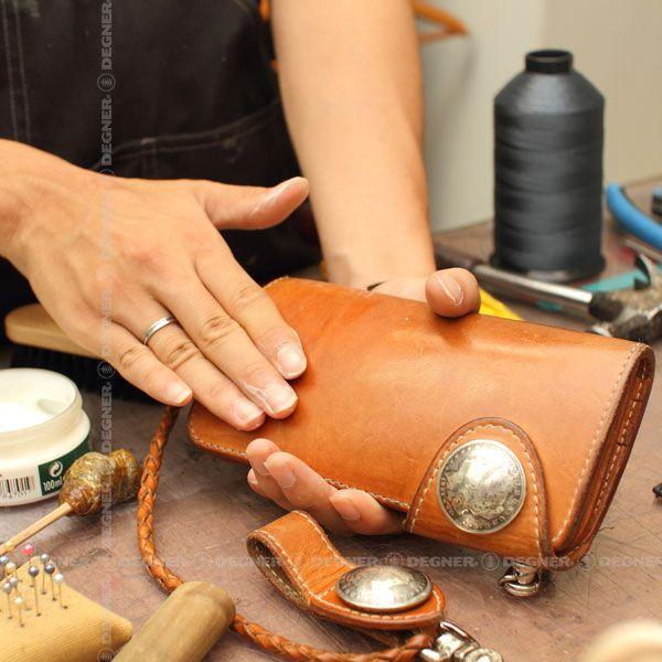 花山 レザーウォレット/LEATHER WALLET（タン） [W-9B-TAN