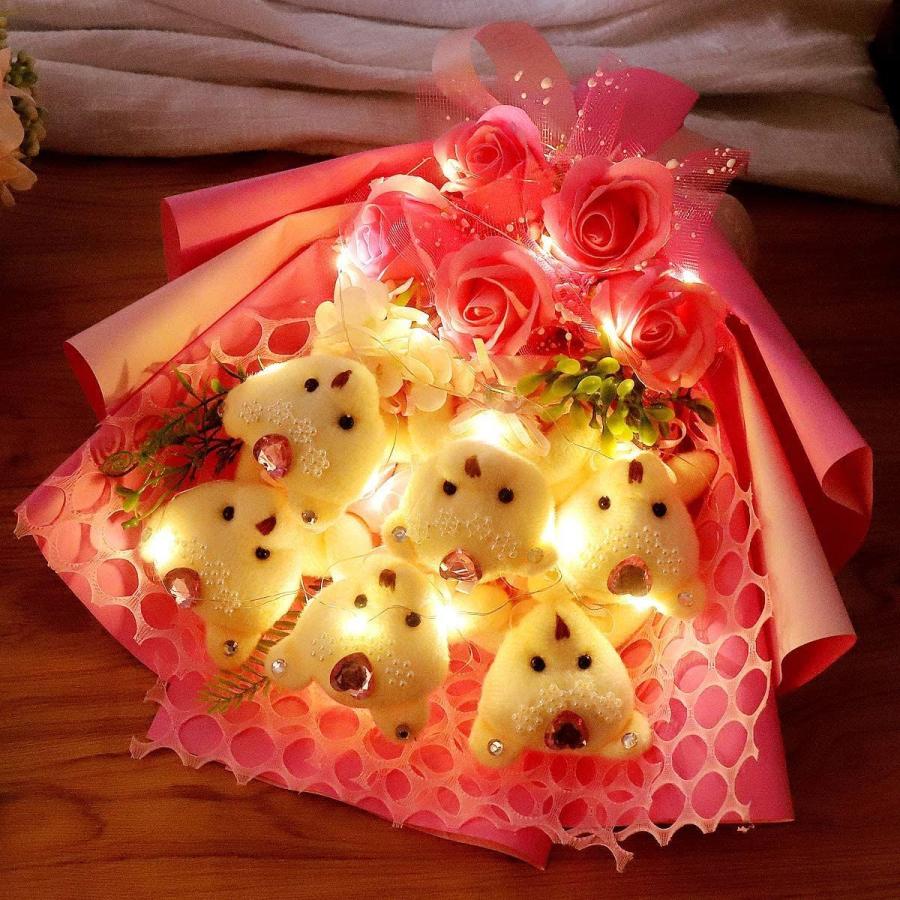 超人気の Rerxn Ledライト付き ソープフラワー 花束 ブーケ お花 ギフト くま束 プレゼント ぬいぐるみ花束 七夕造花 薇 クマ花束 バラ 期間限定送料無料 Www Aqtsolutions Com