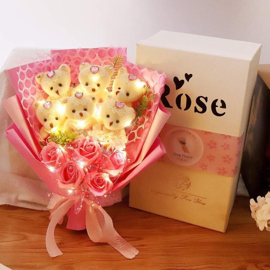 超人気の Rerxn Ledライト付き ソープフラワー 花束 ブーケ お花 ギフト くま束 プレゼント ぬいぐるみ花束 七夕造花 薇 クマ花束 バラ 期間限定送料無料 Www Aqtsolutions Com