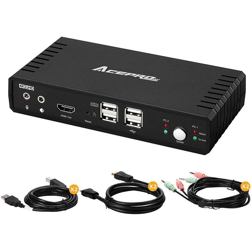 Aceproav 2ポートhdmi Kvmスイッチ 4k 30hz画質対応 Pcパソコン切替器 2つusb2 0ハブ Store 2つpc H パソコン周辺機器 Storeのaceproav 分配器 切替器 Dehe