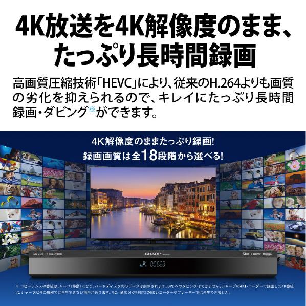 SHARP シャープ 2TB HDD/4Kチューナー内蔵ブルーレイレコーダー SHARP シャープ 2TB HDD/4Kチューナー内蔵ブルーレイレコーダー
