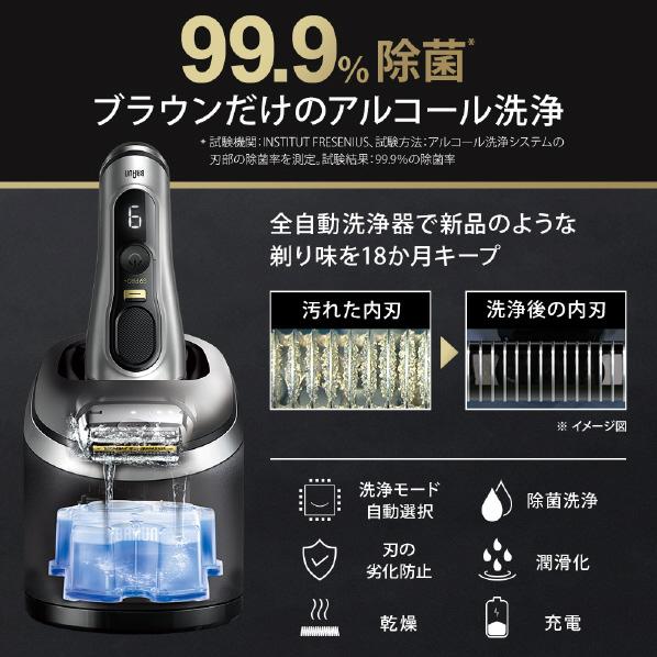 BRAUN ブラウン 4枚刃シェーバー(6in1アルコール洗浄システム付き) シリーズ9 PRO+ マットシルバー 9567CC（納期目安1〜2週間）｜dejikura｜04