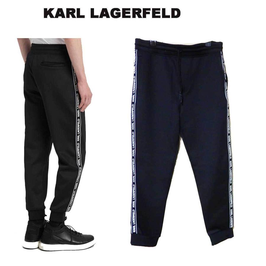 ジョガーパンツ KARL LAGERFELD カール・ラガーフェルド Men's サイドロゴテープのジョガーパンツ LM1P5449 BK 送料無料 プレミアム会員限定セール