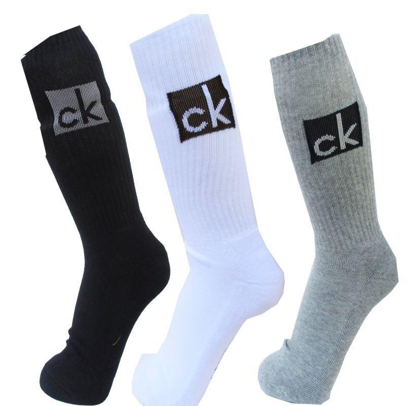 クルーソックス 3足セット カルバンクライン Calvin Klein メンズ ビッグロゴ クルーソックス 3足セット ACB377