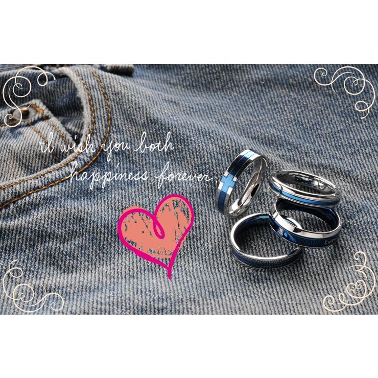 指輪 レディース シンプル ステンレス ブルー ペアリング |  | 02