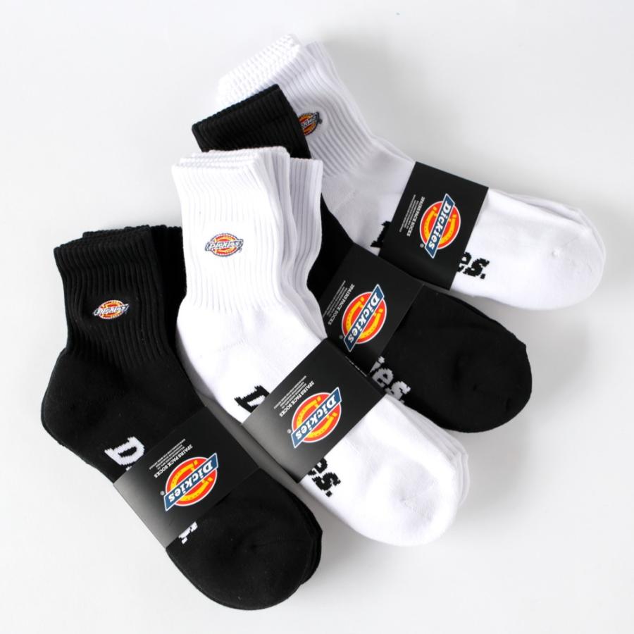 Dickies ディッキーズ ロゴ刺繍 底パイル クルーソックス 3P