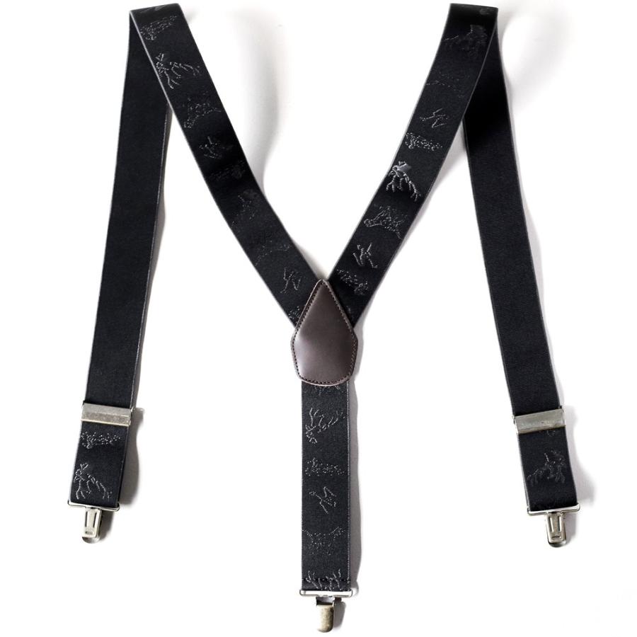 vintageベルサーチスカルプリント サスペンダー 黒 シルバー vintageベルサーチスカルプリント サスペンダー 黒 シルバー