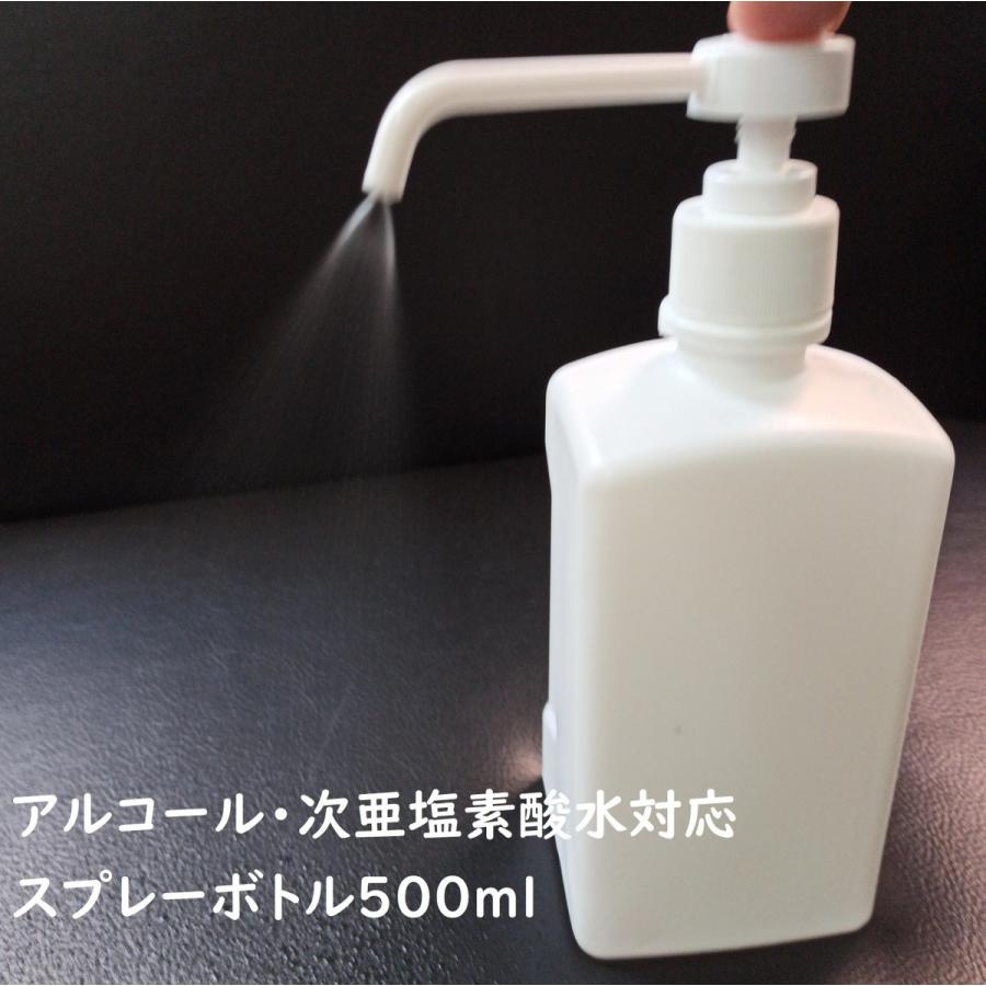 500mlプッシュボトル（霧タイプ）スプレーボトル 容器 ポンプ式 アルコール・次亜塩素酸水対応　詰め替え | 