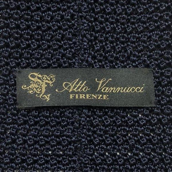 Atto Vannucci（アットヴァンヌッチ） ネイビー 大剣幅広 ニットタイ