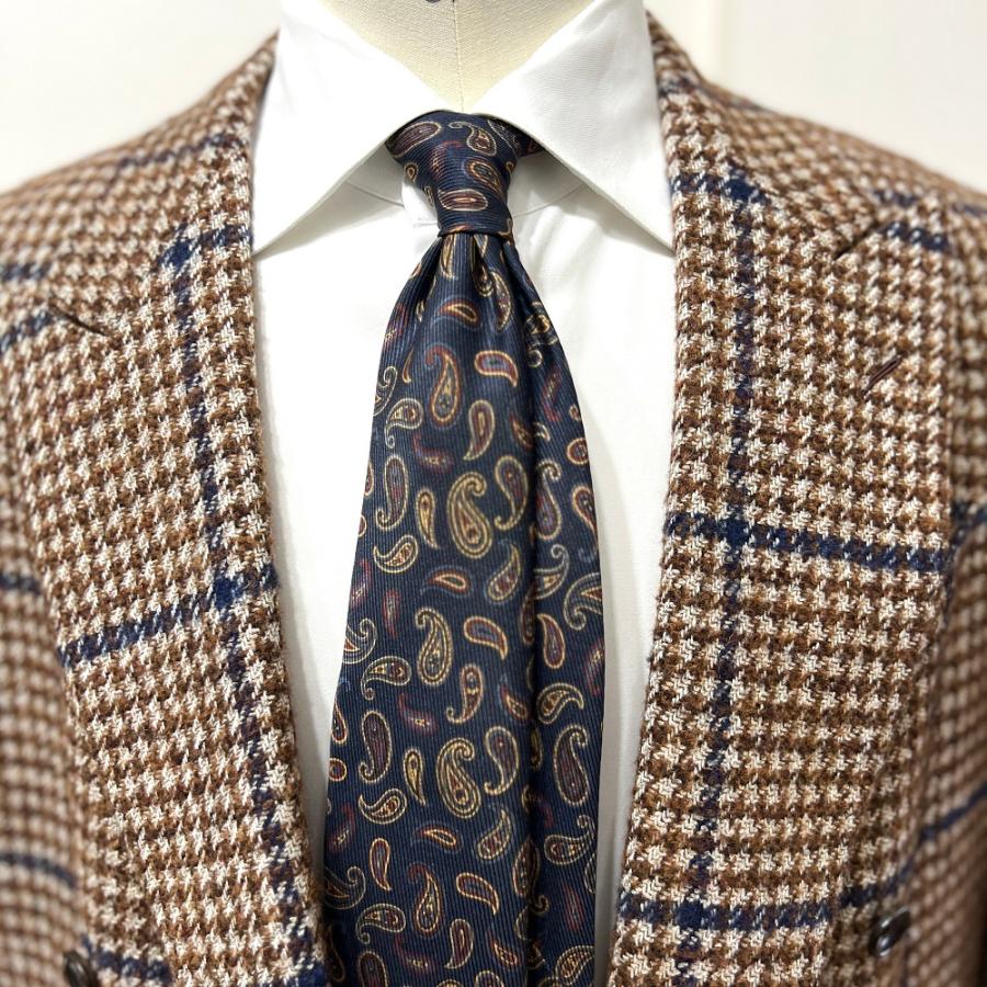 m*u様 ［美品］アットヴァンヌッチ シルク ネクタイ ペイズリー柄 Atto Vannucci ( アットヴァンヌッチ ) ネクタイ ネイビー