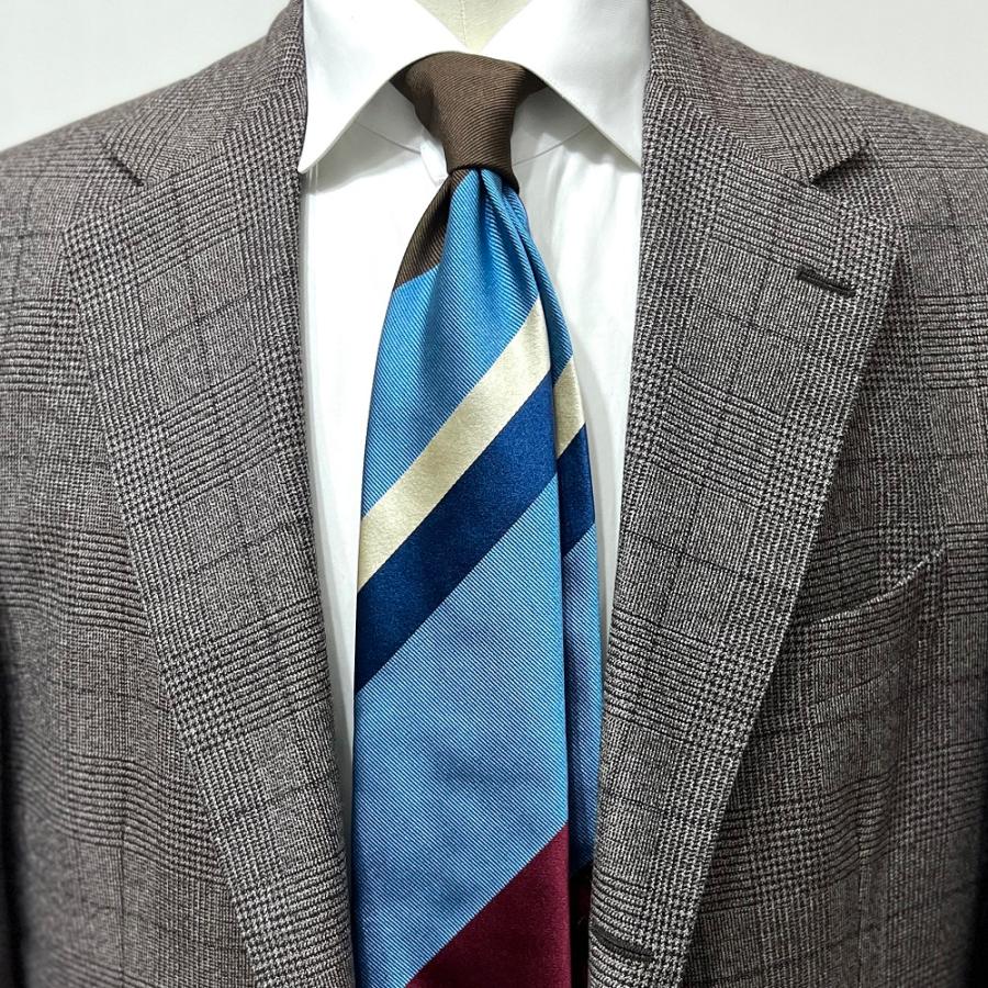フランコバッシ franco bassi ブラウンとブルーのストライプネクタイ FRANCO BASSI〉2023秋冬シーズン新作入荷速報！｜ビームス 銀座