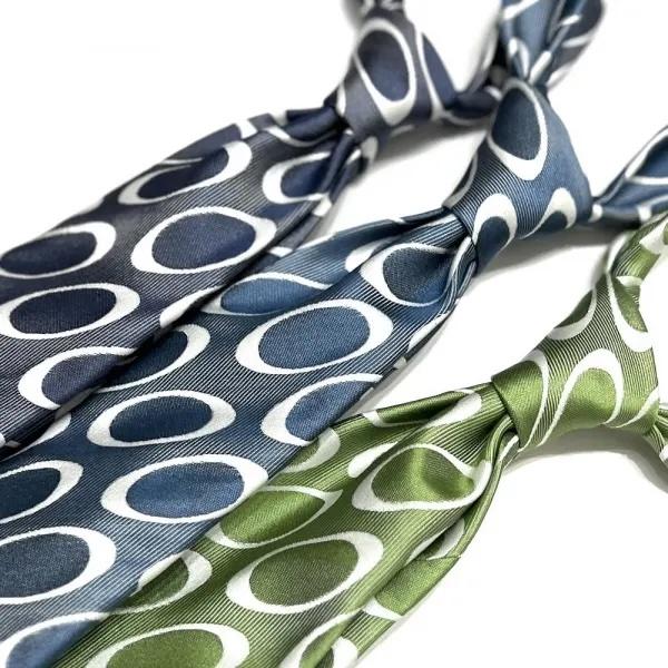 FRANCO BASSI（フランコバッシ） ネクタイ ネイビー オーバル柄