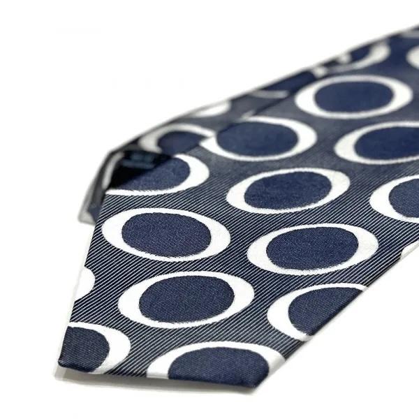 FRANCO BASSI（フランコバッシ） ネクタイ ネイビー オーバル柄