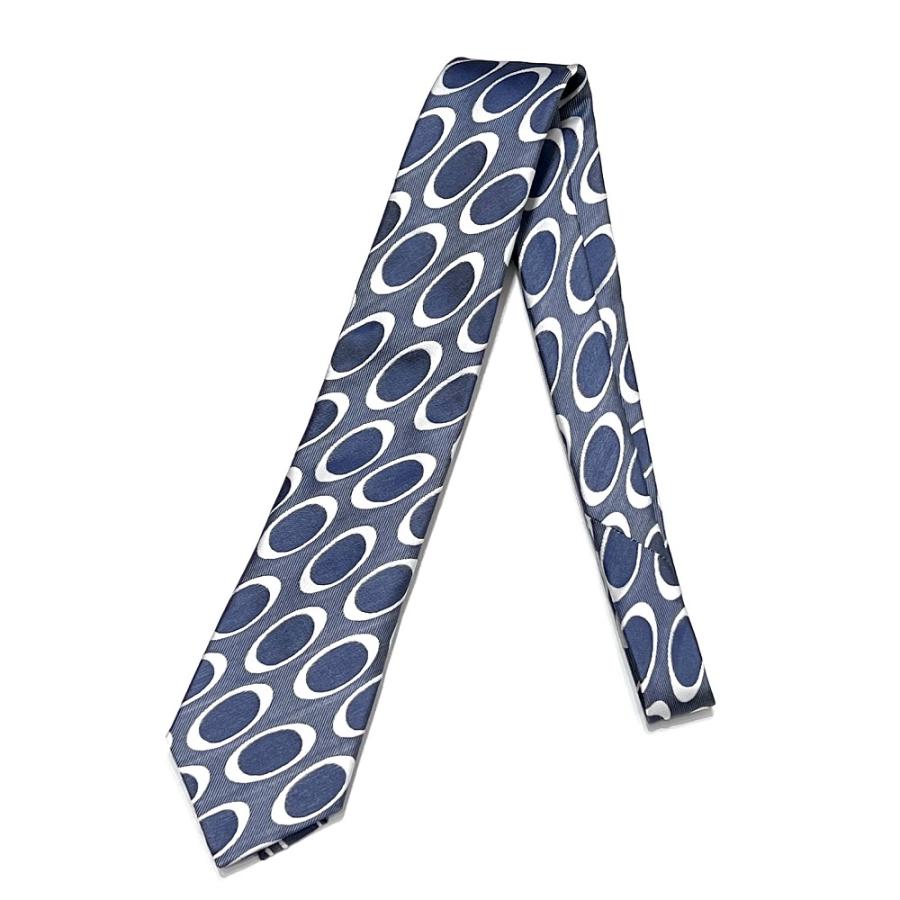 FRANCO BASSI（フランコバッシ） ネクタイ ネイビー オーバル柄