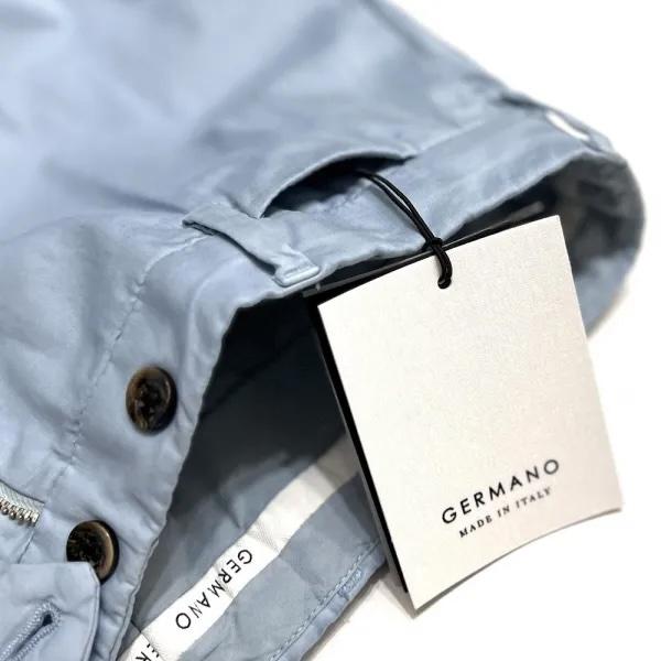GERMANO ( ジェルマーノ ) パンツ ブルー ジップ仕様 柔らかい肌触りのコットンシルク アンフィニッシュ 春夏 524G 2932 091の画像