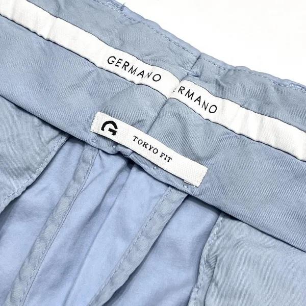 GERMANO ( ジェルマーノ ) パンツ ブルー ジップ仕様 柔らかい肌触りのコットンシルク アンフィニッシュ 春夏 524G 2932 091の画像