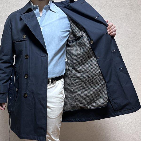 l'impermeabile ( リンペルメアビレ ) トレンチコート ネイビー ライナー取り外し可能 裏地ウールチェック TONY+I EASY TRENCH 秋冬春 イタリア製の画像