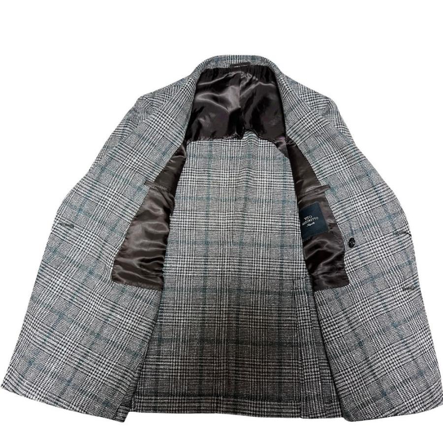 DORAGO社 TITO ALLEGRETTO (ティトアレグレット) ジャケット ダブル ブラウン ターコイズグリーン チェック柄 サイドベンツ ノッチ イタリア製の画像