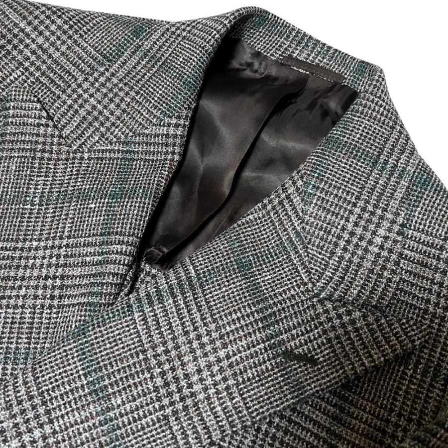 DORAGO社 TITO ALLEGRETTO (ティトアレグレット) ジャケット ダブル ブラウン ターコイズグリーン チェック柄 サイドベンツ ノッチ イタリア製の画像