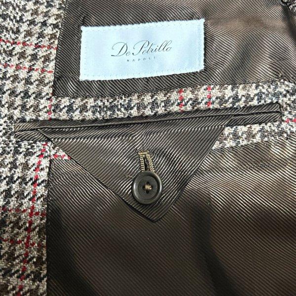 De Petrillo (デペトリロ) ダブル前 ジャケット ブラウン×レッド 