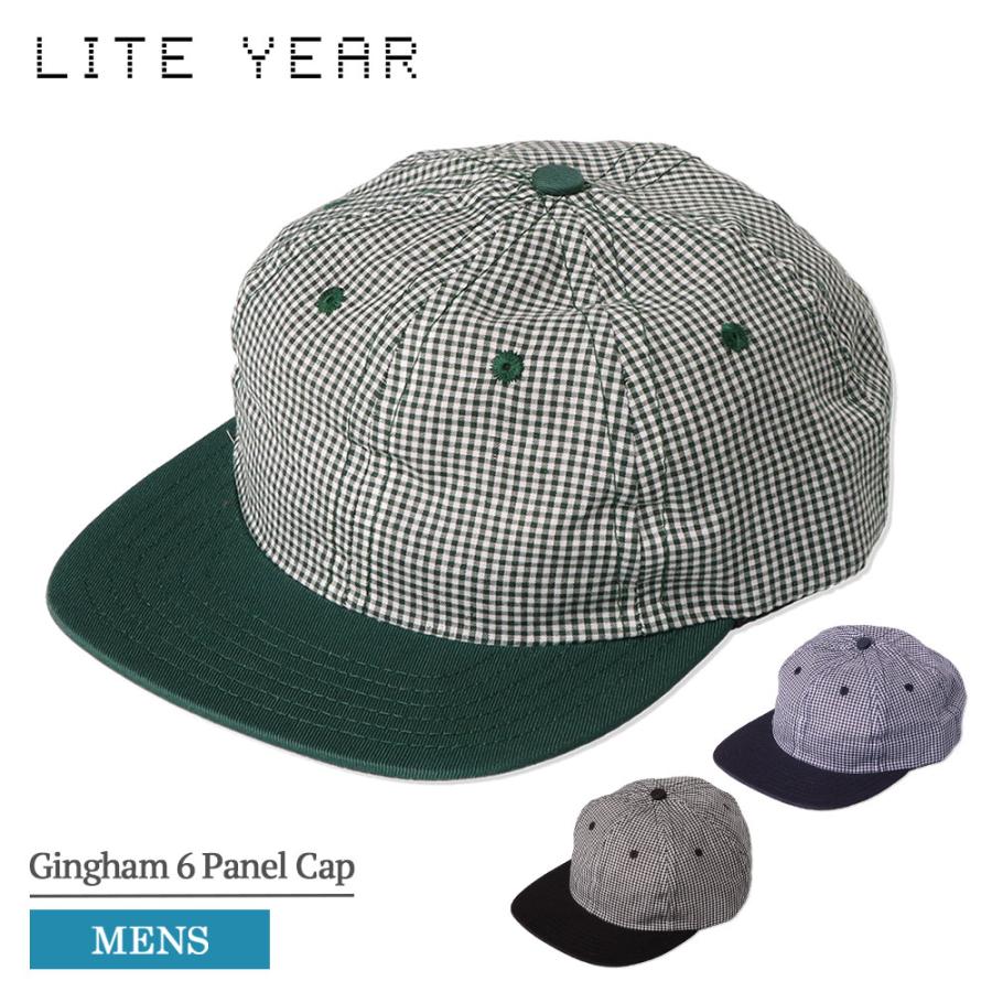 Lite Year ライトイヤー Gingham 6 Panel Cap ギンガム 6パネル キャップ メンズ 帽子 スナップバック