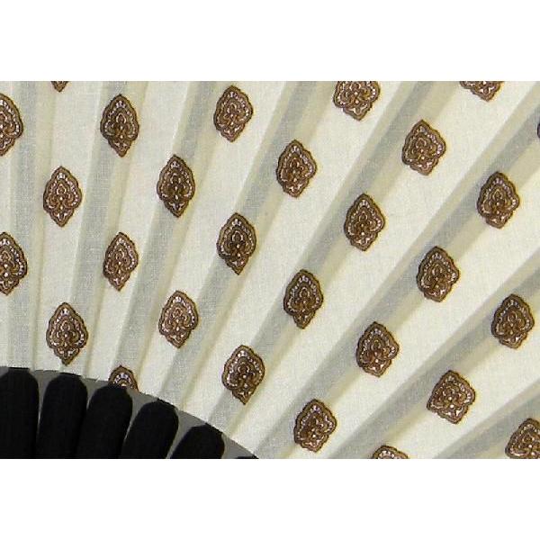 ネコポス可(2本まで)  プリント 扇子 紋様柄/白 レディース・メンズ小物 |  | 01