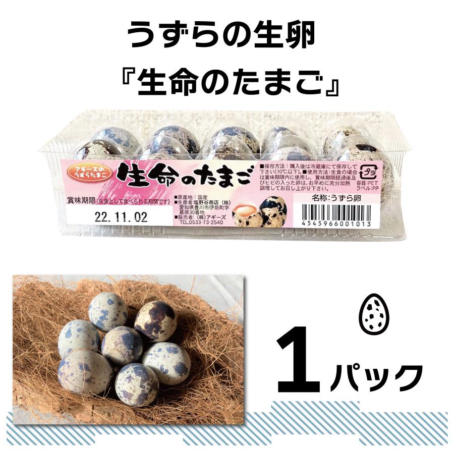 うづらの玉子 うずらや]食用 豊橋産 うずらの卵 生命の生卵 10個入り 1パック