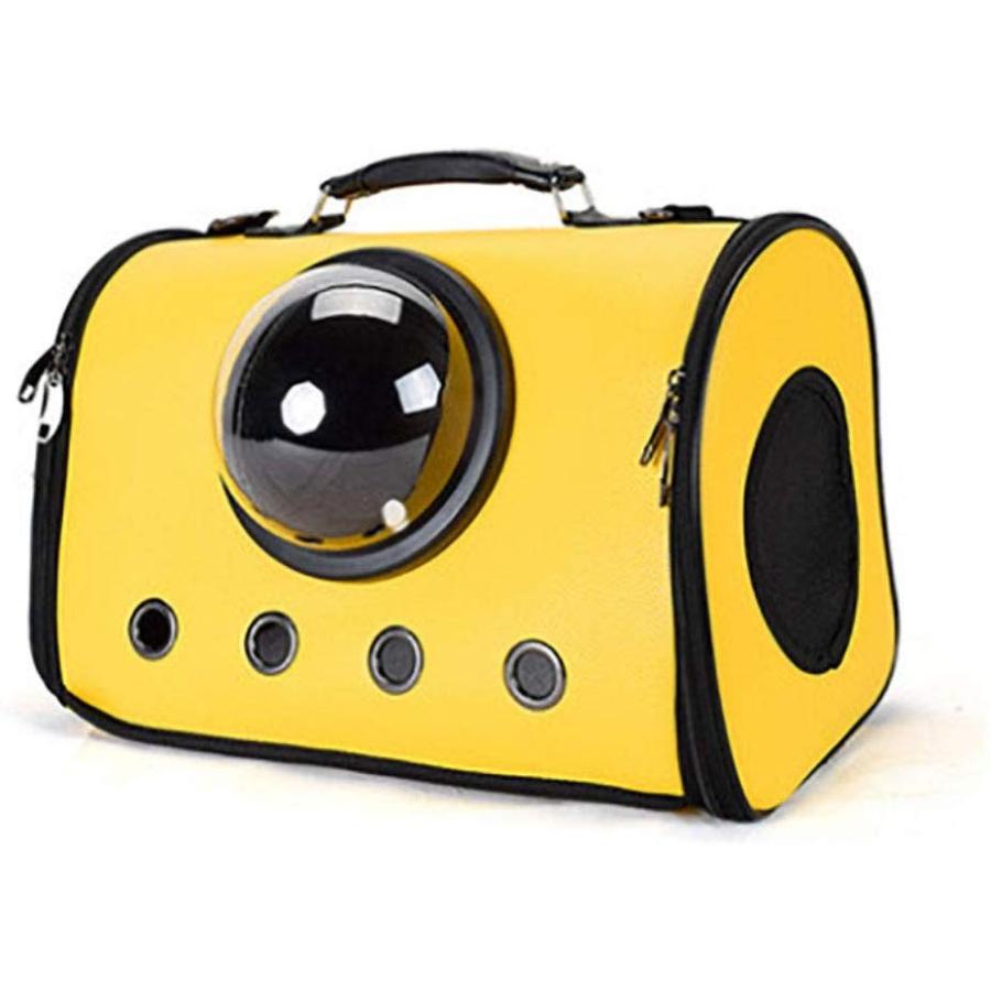 ペット用キャリーバッグ PUレザー 透明窓／メッシュ 切り替え可