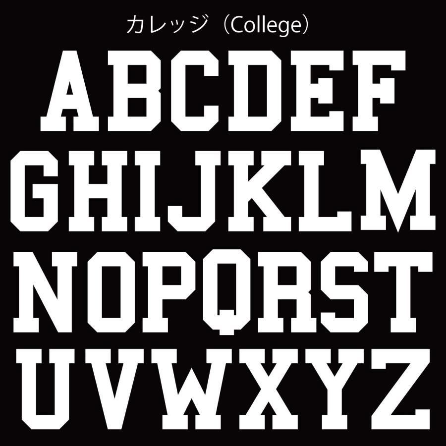 オリジナル　アイロン接着タイプ DTF ゼッケン転写シート アルファベット（7cm） ホワイト（白