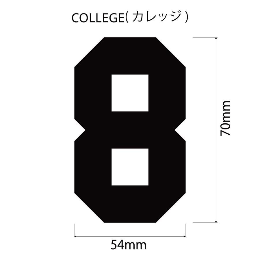 アイロンシート白8枚 DTF ゼッケン転写シート ナンバー （0〜9）Small （9cm） ホワイト（白