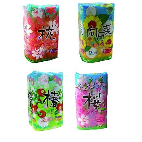 トイレットペーパー プリントロール ダブル 季節の植物 四季の花柄をプリントしたトイレットペーパー 12ロールパック 4パックセット Iot 017 デライトベース 通販 Yahoo ショッピング